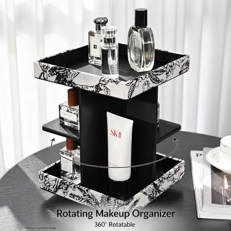 Luxury Skincare Tools - Çok katmanlı 360 ° Döndürülebilir Ahşap