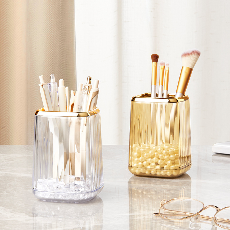 Luxury Skincare And Makeup Brands - Masaüstü Kozmetik Fırça Saklama Kutusu Makyaj