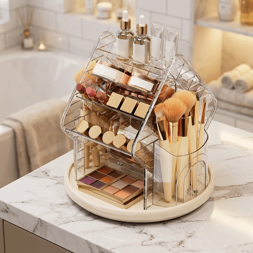 Dönen Masaüstü Kozmetik Düzenl - Luxury Skincare Tools incelemesi ve fiyatı